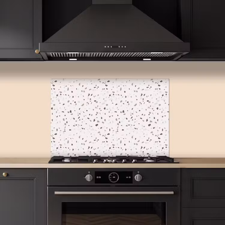 Terrazzo -  Patroon  -  Créme keuken achterwand spatscherm klein 900 -sfeer1