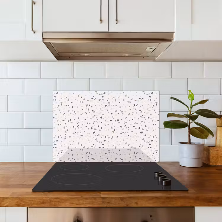 Terrazzo -  Patroon  -  Créme keuken achterwand spatscherm klein 900 -sfeer2