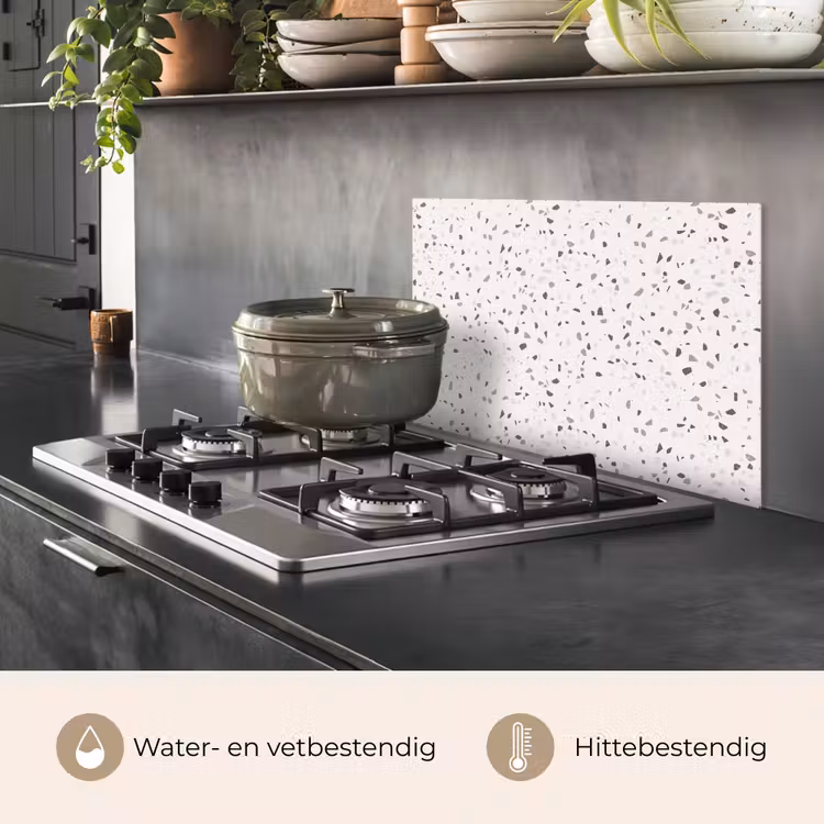 Terrazzo -  Patroon  -  Créme keuken achterwand spatscherm klein 900 -usp_NL