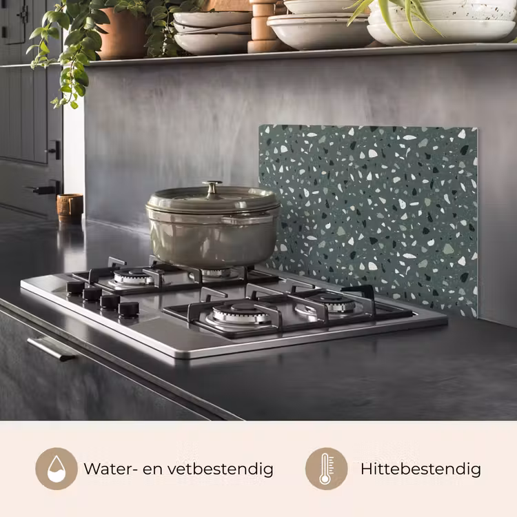 Terrazzo - Patroon - Kleurrijk - Groen keuken achterwand spatscherm klein 900 -usp_NL