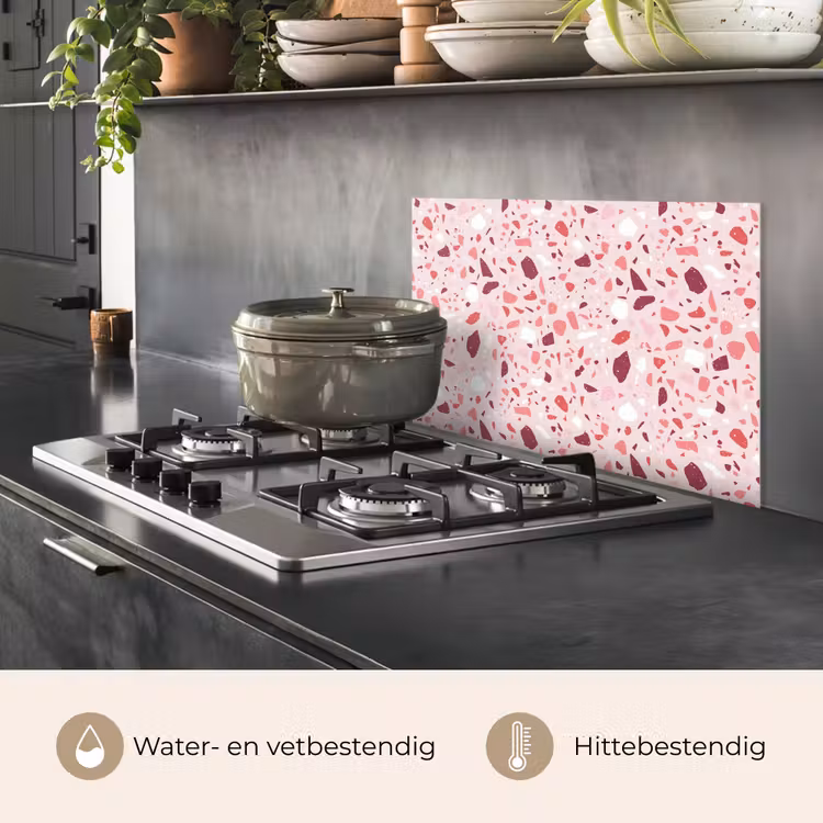 Terrazzo - Patroon - Roze keuken achterwand spatscherm klein 900 -usp_NL