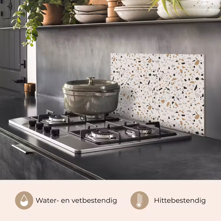 Terrazzo - Patroon - Staal keuken achterwand spatscherm klein 900 -usp_NL
