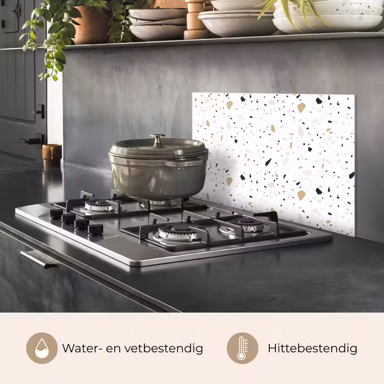 Terrazzo - Patroon - Wit - Neutraal keuken achterwand spatscherm klein 900 -usp_NL