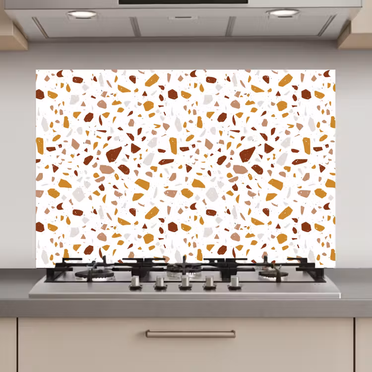 Terrazzo - Patroon - Wit - Urban keuken achterwand spatscherm klein 900 -3d_website