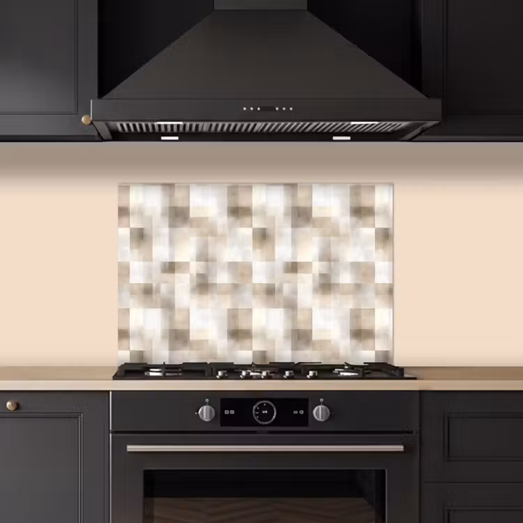Textuur - Linnen - Beige keuken achterwand spatscherm klein 900 -sfeer1