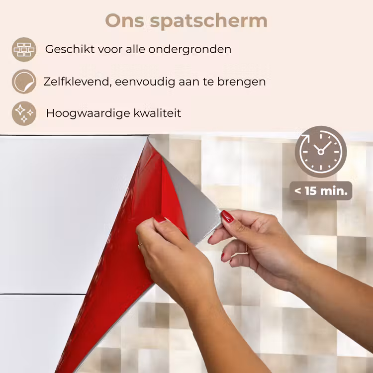 Textuur - Linnen - Beige keuken achterwand spatscherm klein 900 -spatscherm_NL