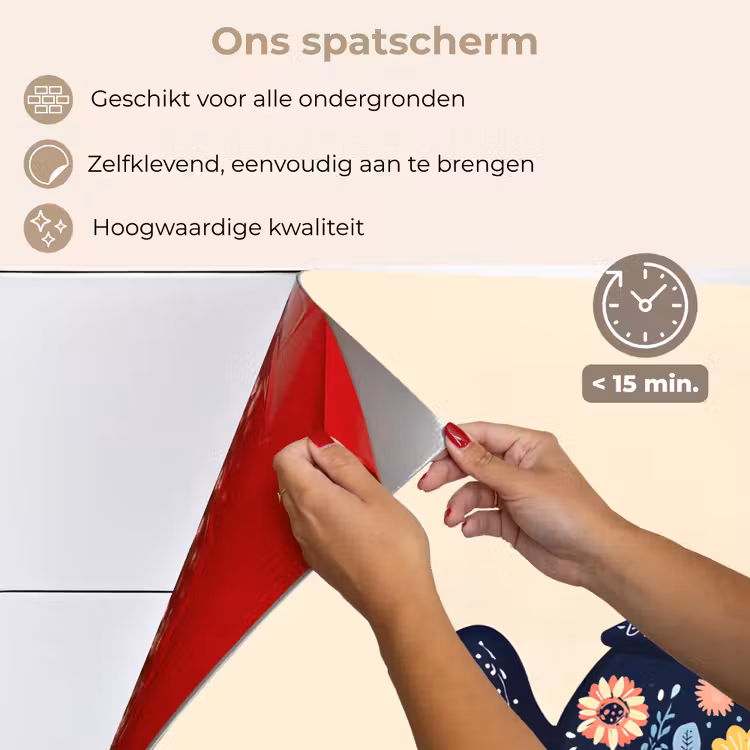 Theepot - Kleurrijk - Bloemen keuken achterwand spatscherm klein -spatscherm_NL