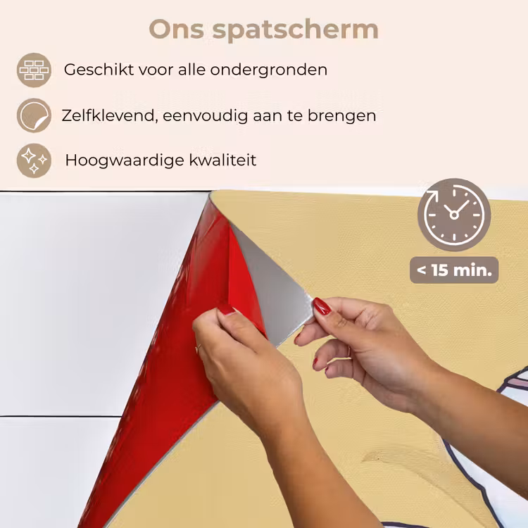 Theepot - Kopje - Beige - Illustratie keuken achterwand spatscherm klein -spatscherm_NL