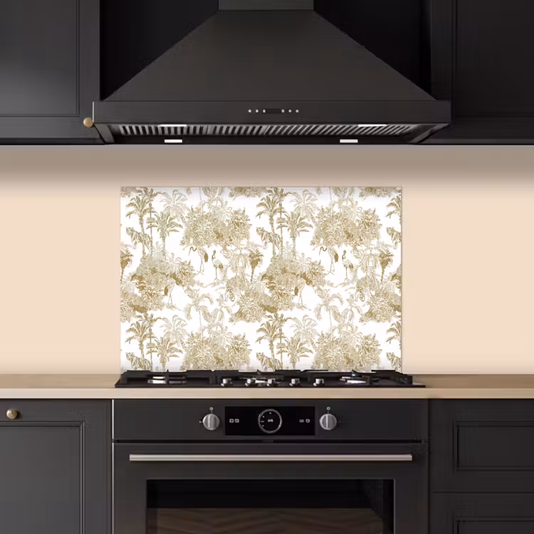 Tijger - Jungle - Vogel - Beige keuken achterwand spatscherm klein 900 -sfeer1