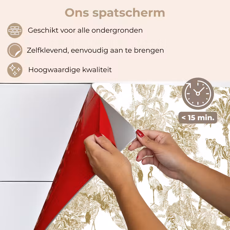 Tijger - Jungle - Vogel - Beige keuken achterwand spatscherm klein 900 -spatscherm_NL