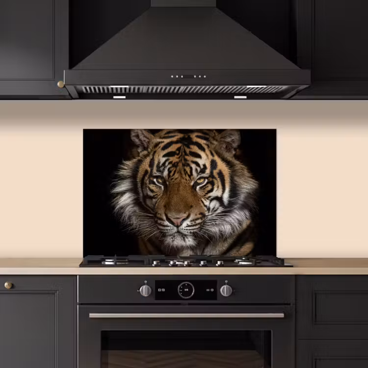 Tijger - Wilde dieren - Portret keuken achterwand spatscherm klein -sfeer1