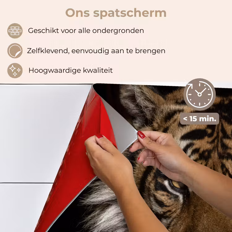 Tijger - Wilde dieren - Portret keuken achterwand spatscherm klein -spatscherm_NL