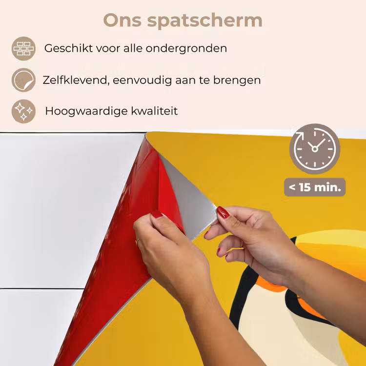 Toekan - Minimalistisch - Snavel - Oranje keuken achterwand spatscherm klein -spatscherm_NL