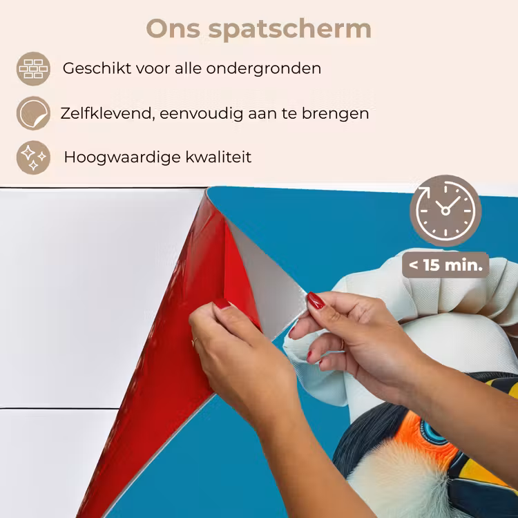 Toekan - Papegaai - Vogel - Koksmuts keuken achterwand spatscherm klein -spatscherm_NL