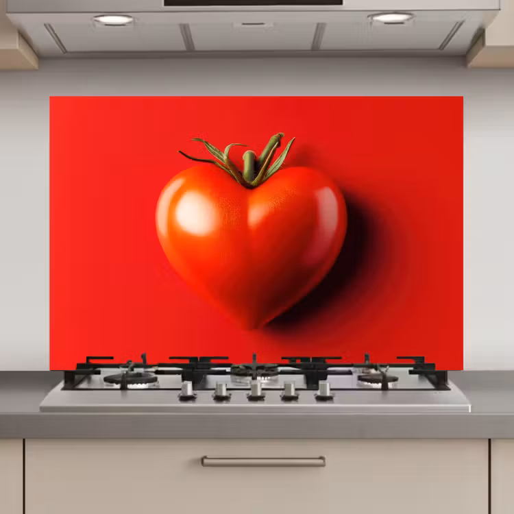Tomaat - Rood - Hart keuken achterwand spatscherm klein -3d_website