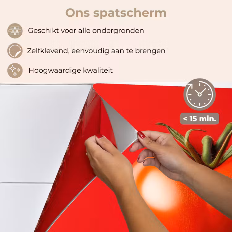 Tomaat - Rood - Hart keuken achterwand spatscherm klein -spatscherm_NL