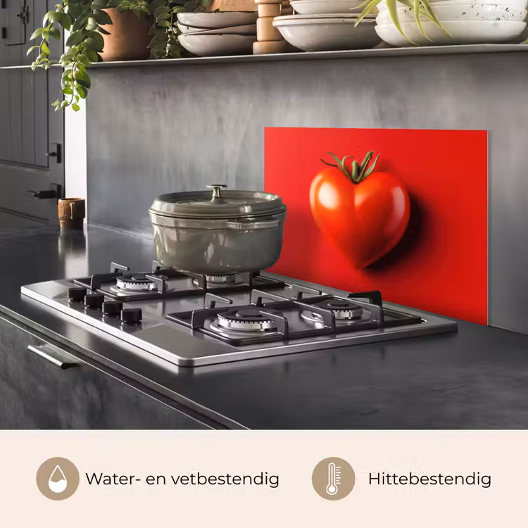 Tomaat - Rood - Hart keuken achterwand spatscherm klein -usp_NL