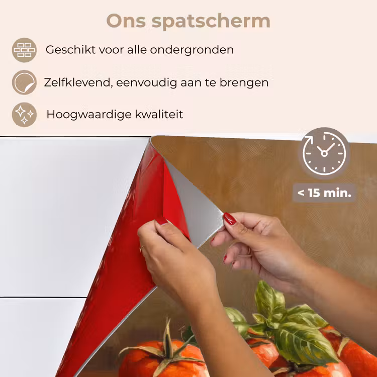 Tomaten - Olijfolie - Stilleven keuken achterwand spatscherm klein -spatscherm_NL