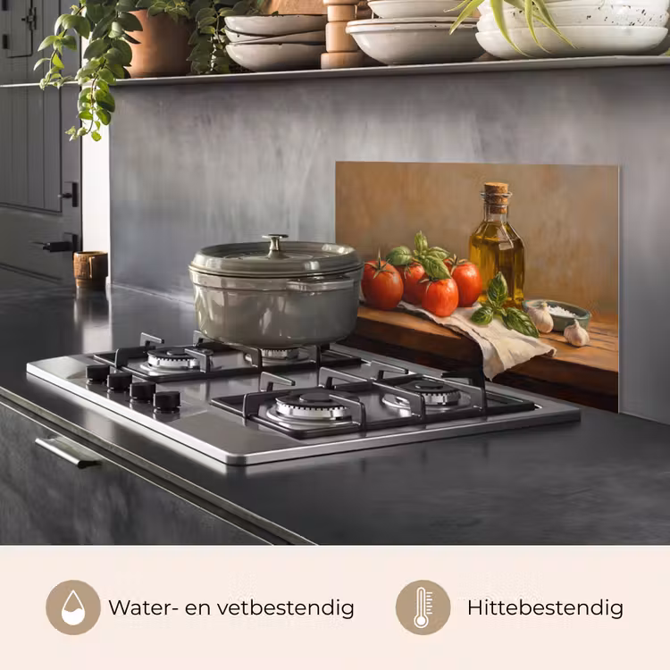 Tomaten - Olijfolie - Stilleven keuken achterwand spatscherm klein -usp_NL