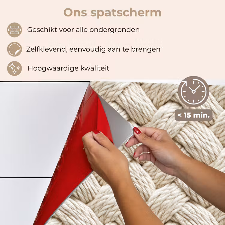 Touw - Gebreid - Beige keuken achterwand spatscherm klein 900 -spatscherm_NL
