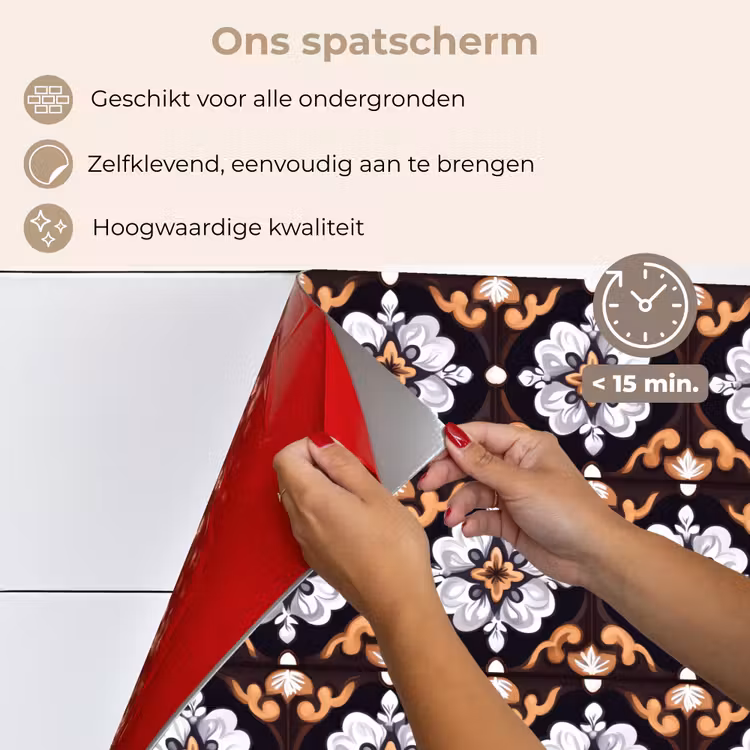 traditioneel - Element - Kleurrijk keuken achterwand spatscherm klein 900 -spatscherm_NL