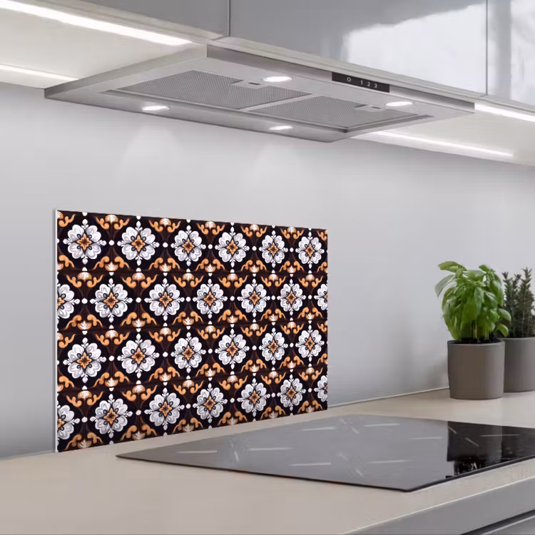 traditioneel - Element - Kleurrijk keuken achterwand spatscherm klein 900 -3d_schuin