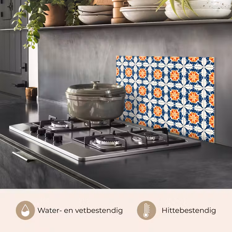 Traditioneel - Tegel - Oranje keuken achterwand spatscherm klein 900 -usp_NL