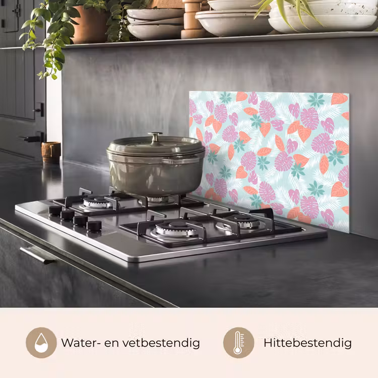 Tropisch - Bladeren - Pastel keuken achterwand spatscherm klein 900 -usp_NL
