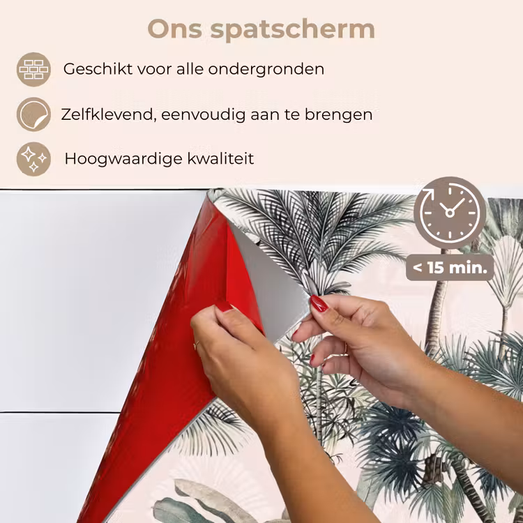 Tropisch - Bomen - Bladeren - Jungle keuken achterwand spatscherm klein -spatscherm_NL