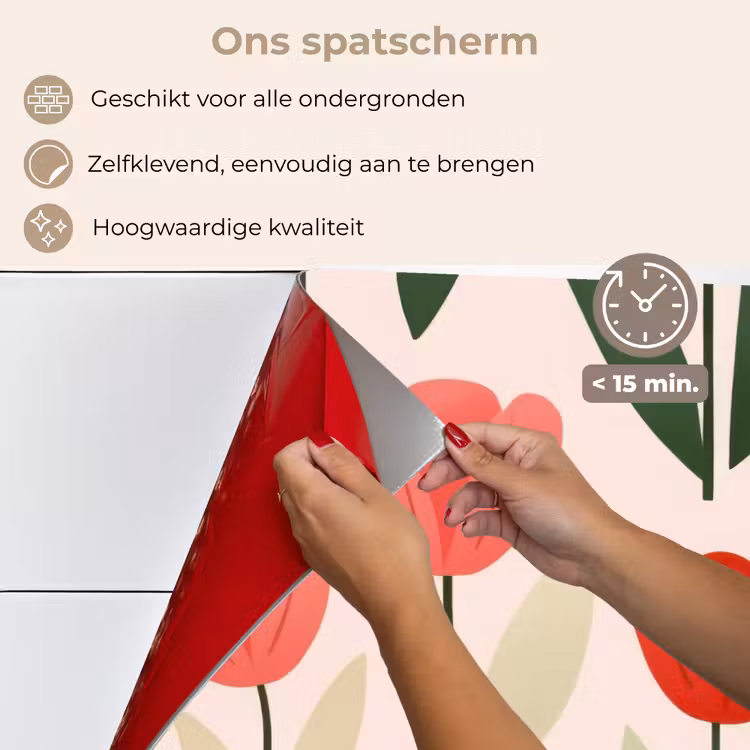Tulpen - Modern - Roze keuken achterwand spatscherm klein -spatscherm_NL