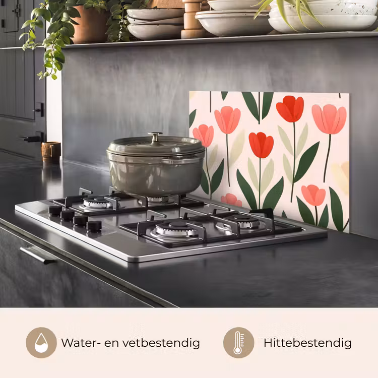 Tulpen - Modern - Roze keuken achterwand spatscherm klein -usp_NL