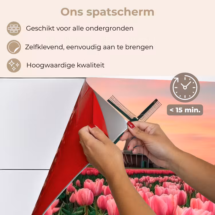 Tulpen - Molen - Nederland keuken achterwand spatscherm klein -spatscherm_NL