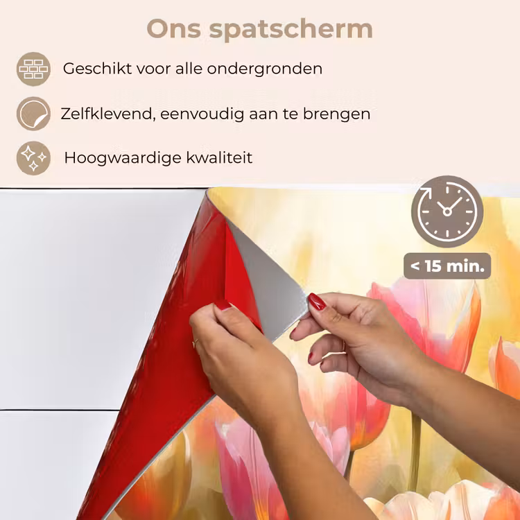 Tulpen - Sprookjesachtig - Kleurrijk keuken achterwand spatscherm klein -spatscherm_NL