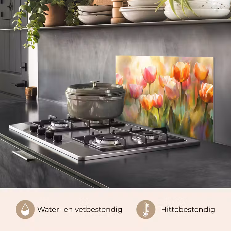 Tulpen - Sprookjesachtig - Kleurrijk keuken achterwand spatscherm klein -usp_NL
