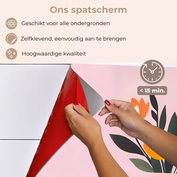 Tulpen - Vaas - Strepen - Paars keuken achterwand spatscherm klein -spatscherm_NL