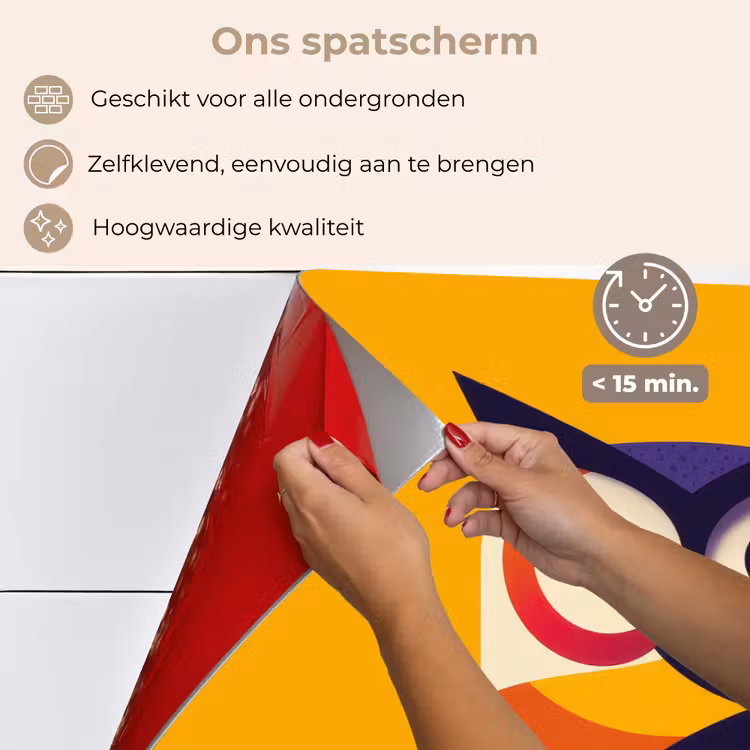 Uil - Grafisch - Kleurrijk - Ogen keuken achterwand spatscherm klein -spatscherm_NL