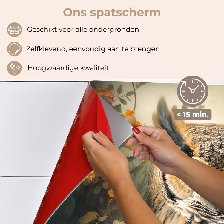 Uil - Vogels - Bloemen - Natuur keuken achterwand spatscherm klein -spatscherm_NL
