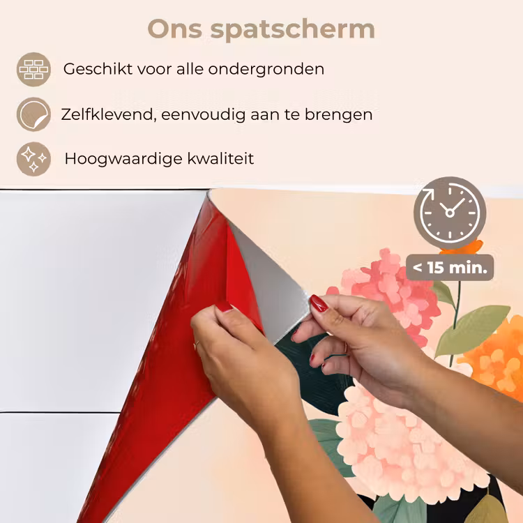 Vaas - Bloemen - Vlinder - Rood keuken achterwand spatscherm klein -spatscherm_NL