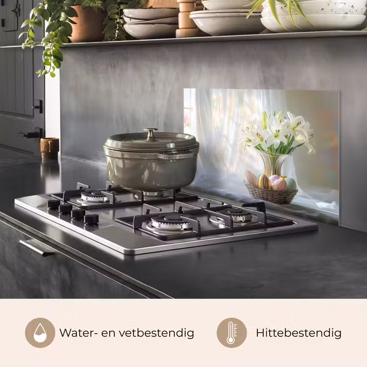 Vaas - Eieren - Bloemen keuken achterwand spatscherm klein -usp_NL