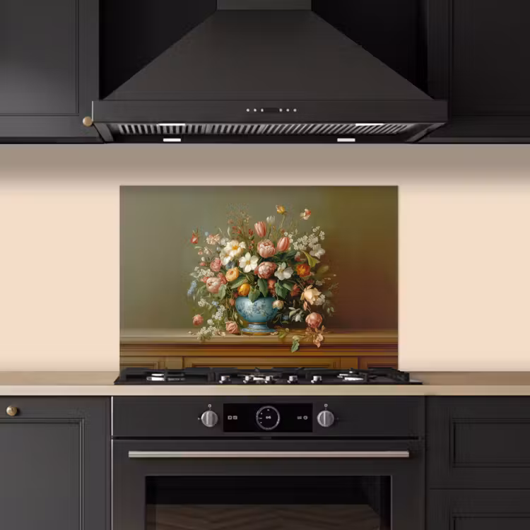 Vaas - Pastel - Kleuren - Bloemen keuken achterwand spatscherm klein -sfeer1