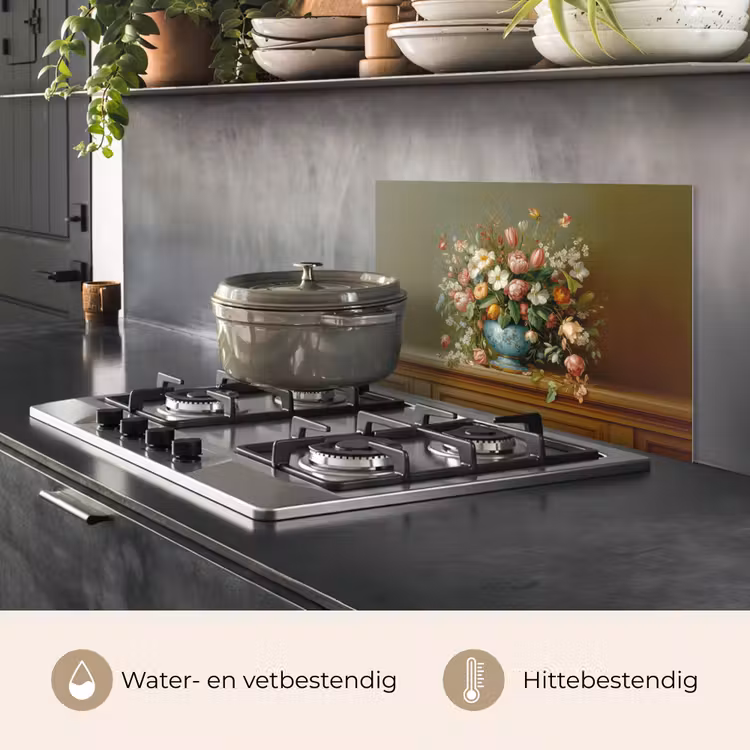 Vaas - Pastel - Kleuren - Bloemen keuken achterwand spatscherm klein -usp_NL