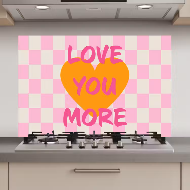 Keuken achterwand - Valentijn - Love - Roze - Oranje