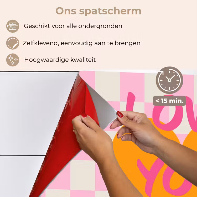 Valentijn - Love - Roze - Oranje keuken achterwand spatscherm klein -spatscherm_NL