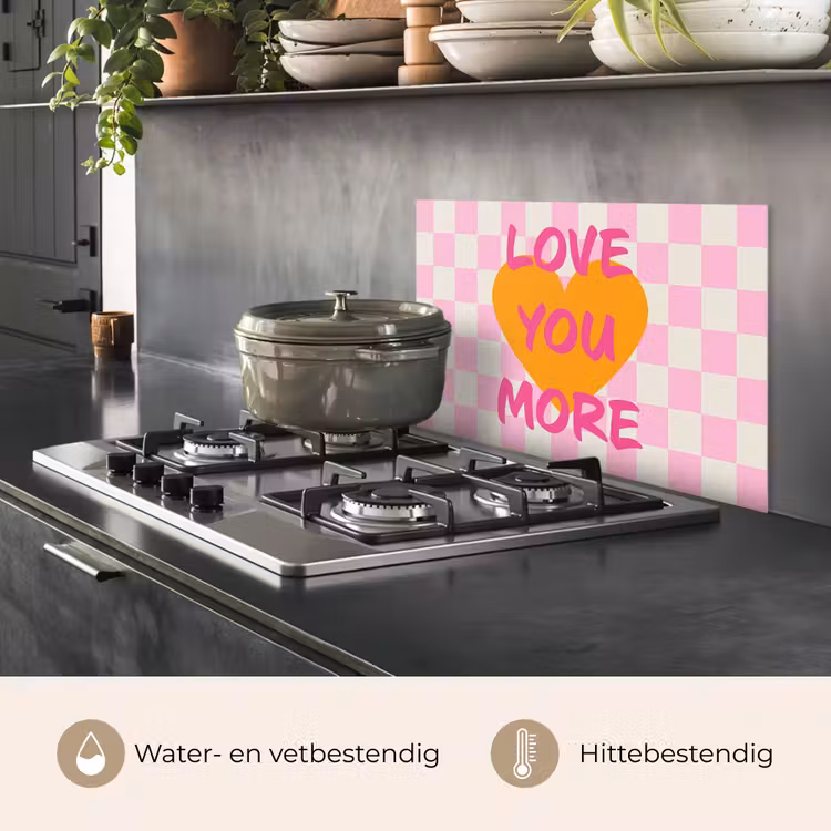 Valentijn - Love - Roze - Oranje keuken achterwand spatscherm klein -usp_NL