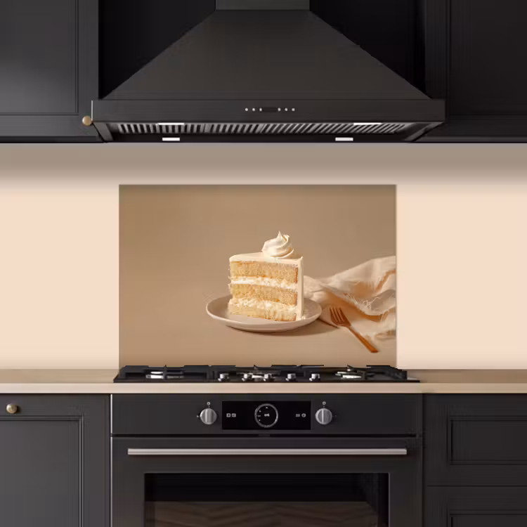 Vanilletaart - Cake - Romig keuken achterwand spatscherm klein -sfeer1