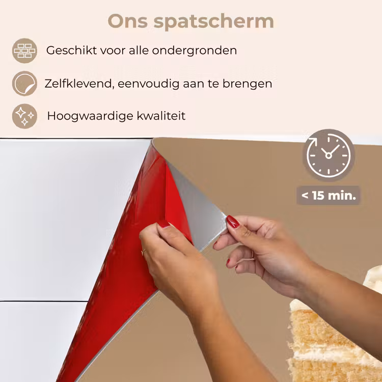 Vanilletaart - Cake - Romig keuken achterwand spatscherm klein -spatscherm_NL