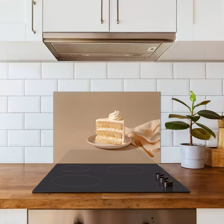 Vanilletaart - Cake - Romig keuken achterwand spatscherm klein -sfeer2