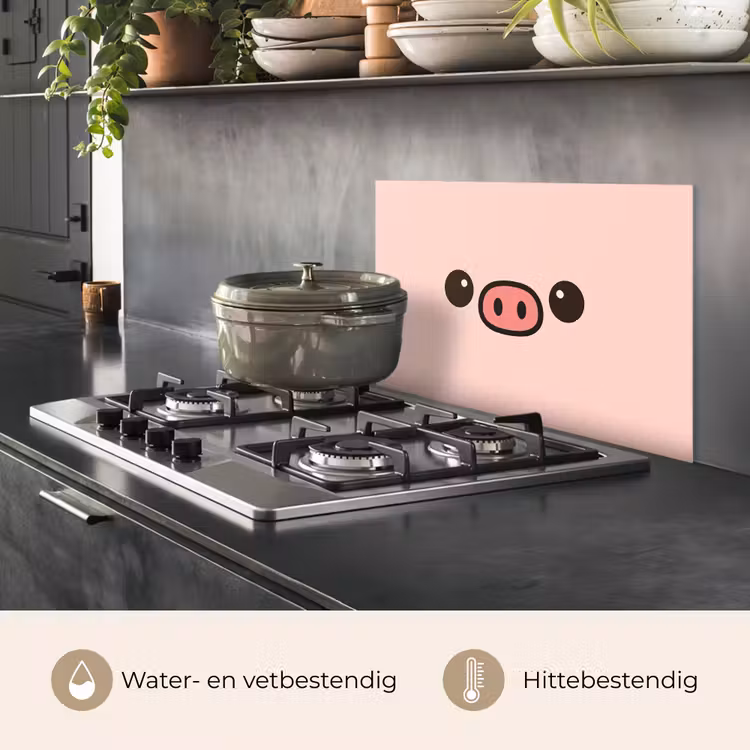 Varken - Roze - Minimalistisch keuken achterwand spatscherm klein -usp_NL