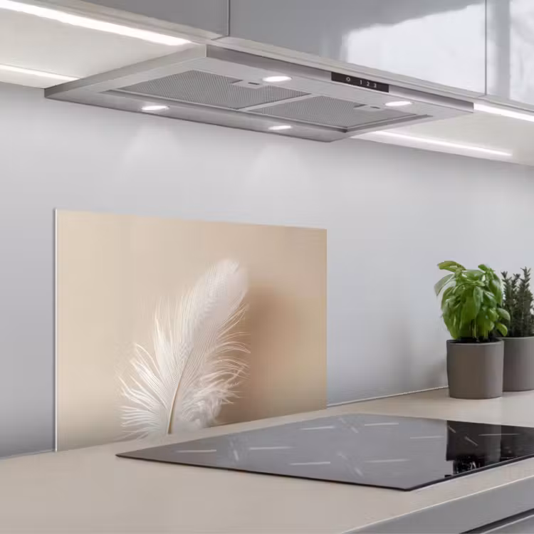 Veer - Minimalistisch - Roze keuken achterwand spatscherm klein -3d_schuin