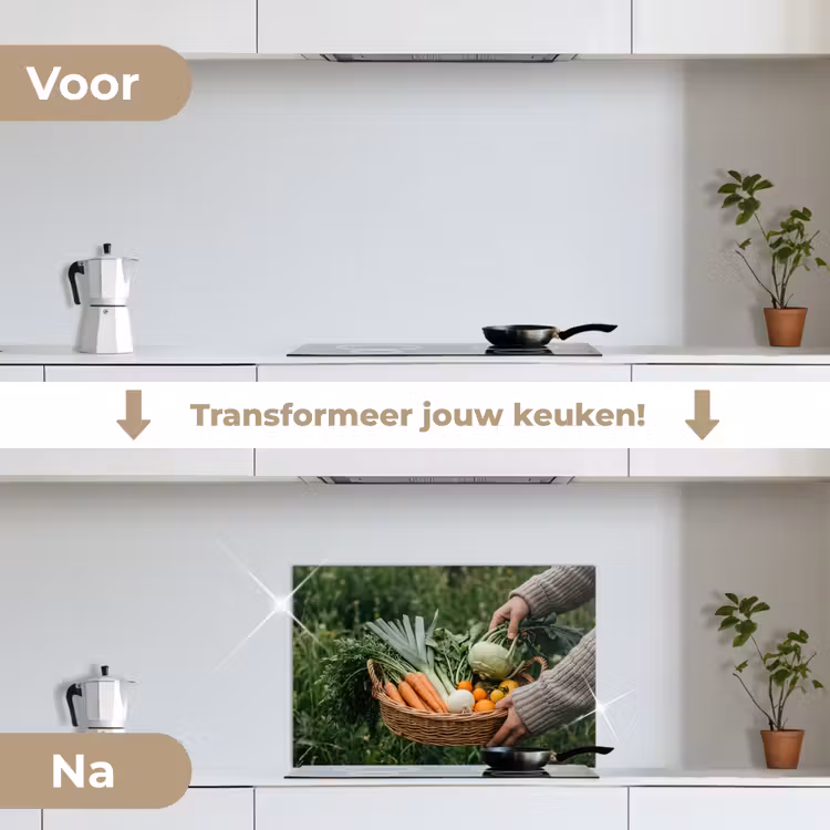 Veld - Groenten - Biologisch - Oogst keuken achterwand spatscherm klein -voor_na_NL